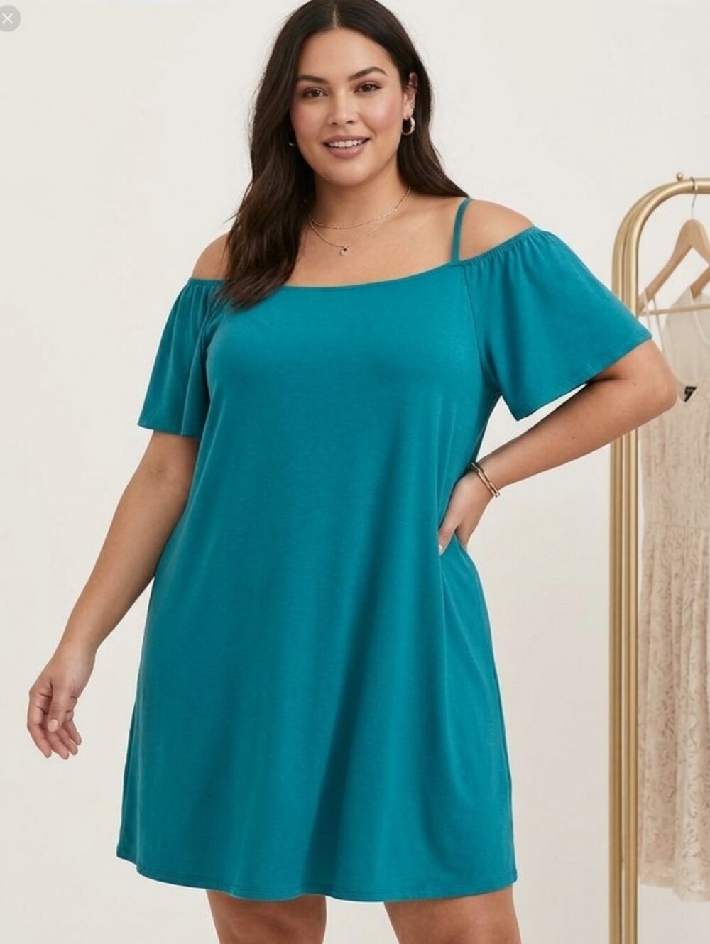 Torrid Turquoise Cold Shoulder Beautiful  Mini Dress Size 0